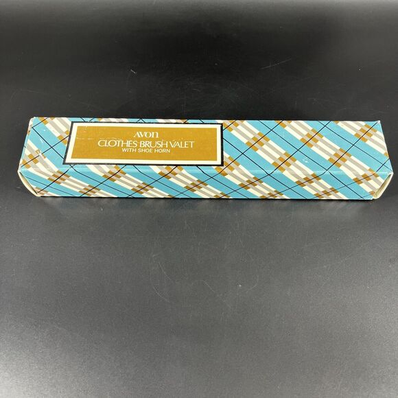 Vintage Avon Clothes Brush Valet Shoe Horn Handle Brown 60’s Collection NOS/BOX - Picture 2 of 16